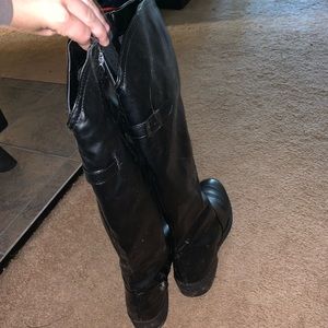 Black thigh boots
